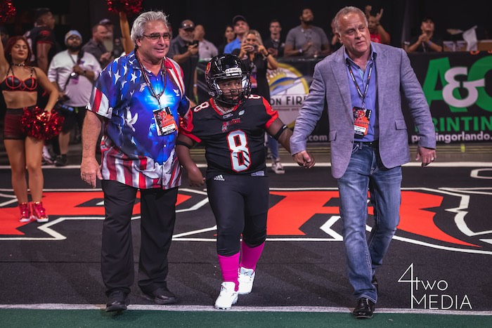 The story of 14-year-old Tyler Williams, a cancer fighter, moved an entire country when the Orlando Predators made his dream come true. Dive deeper into his story in our upcoming post. In the picture, we see him entering the playing field. Courtesy of Orlando Predators.