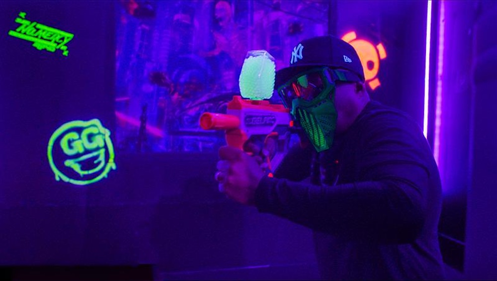 Dezerland recently introduced Toxic Blast, a unique twist on paintball. "It uses non-toxic gel blasters that glow under black lights. It’s safe, doesn’t stain clothes, and doesn’t hurt" Donald Keene. Photo courtesy Dezerland Park.