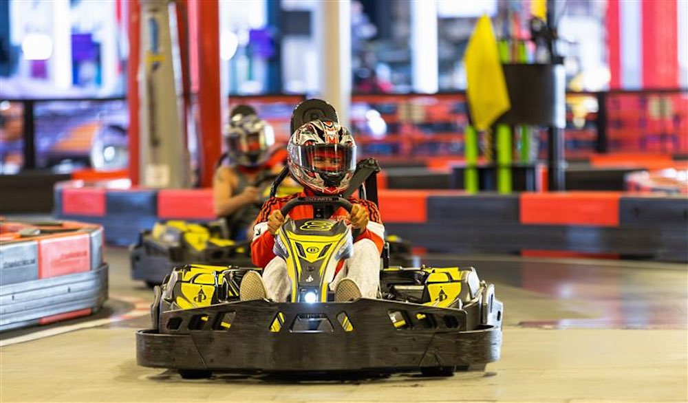 The longest indoor electric karting track in Florida is a highlight at Dezerland Park. Photo courtesy Dezerland Park.